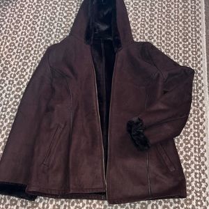 Marvin Richards women’s chocolate brown coat size large